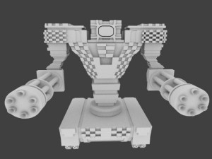 mecha with gatling 3D Модель