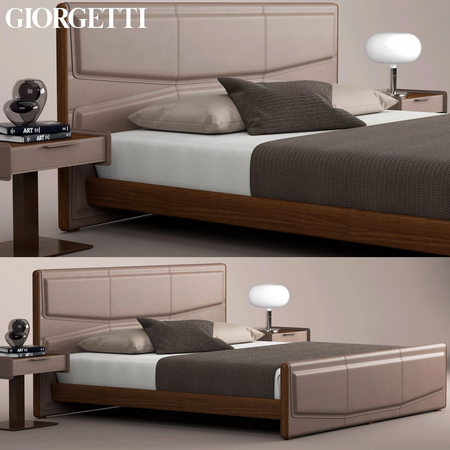 giorgetti pochette beds 3D Model .c4d .max .obj .3ds .fbx .stl .blend