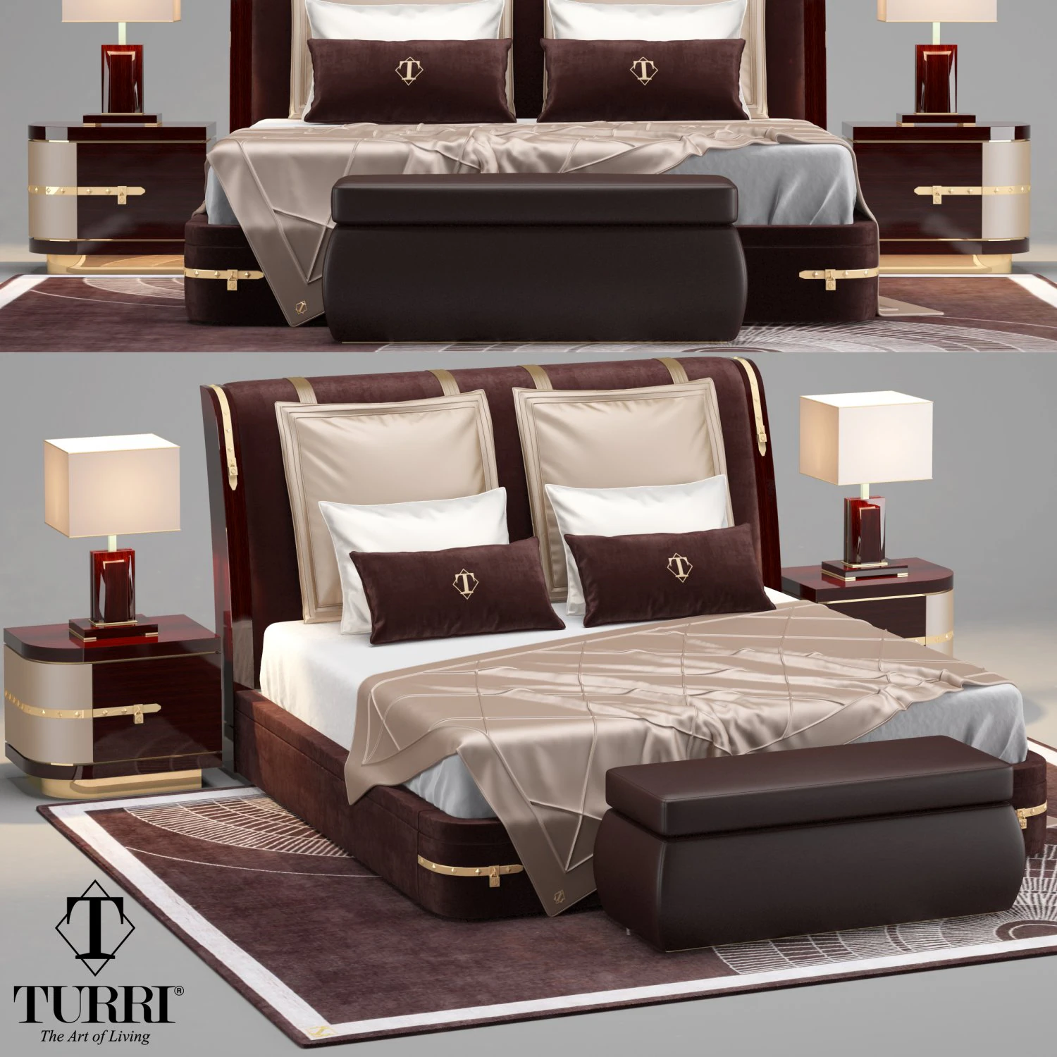 turri diamond beds 3D Model .c4d .max .obj .3ds .fbx .stl .blend