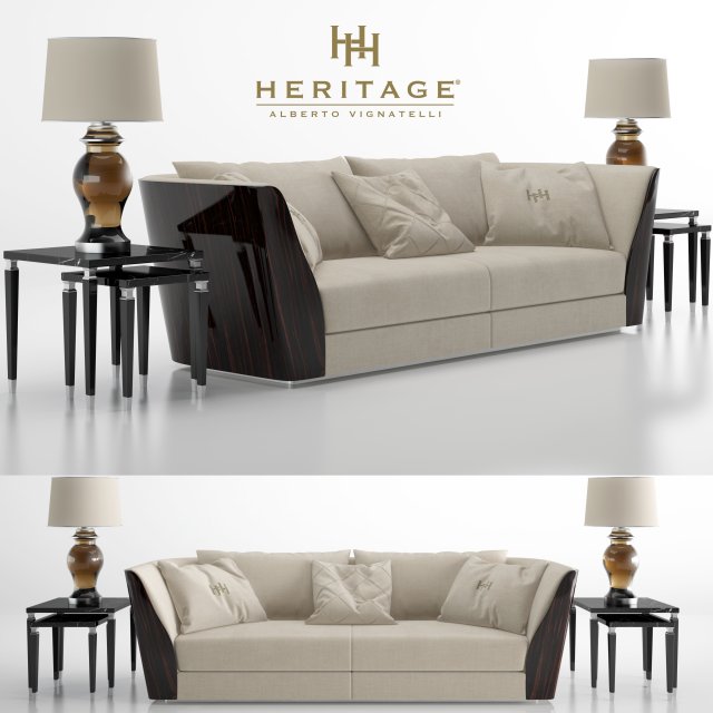 heritage oasi sofa Modello 3D .c4d .max .obj .3ds .fbx .stl .blend 