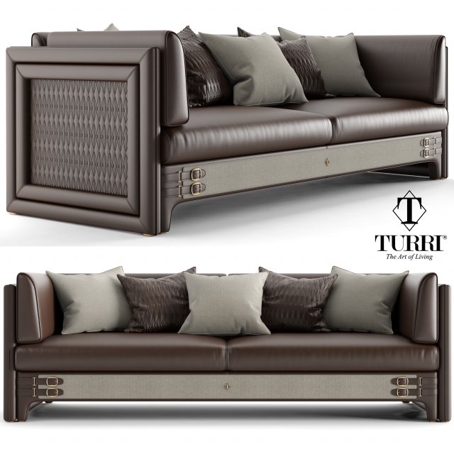 turri numero tre sofa 3D 模型 .c4d .max .obj .3ds .fbx .stl .blend 