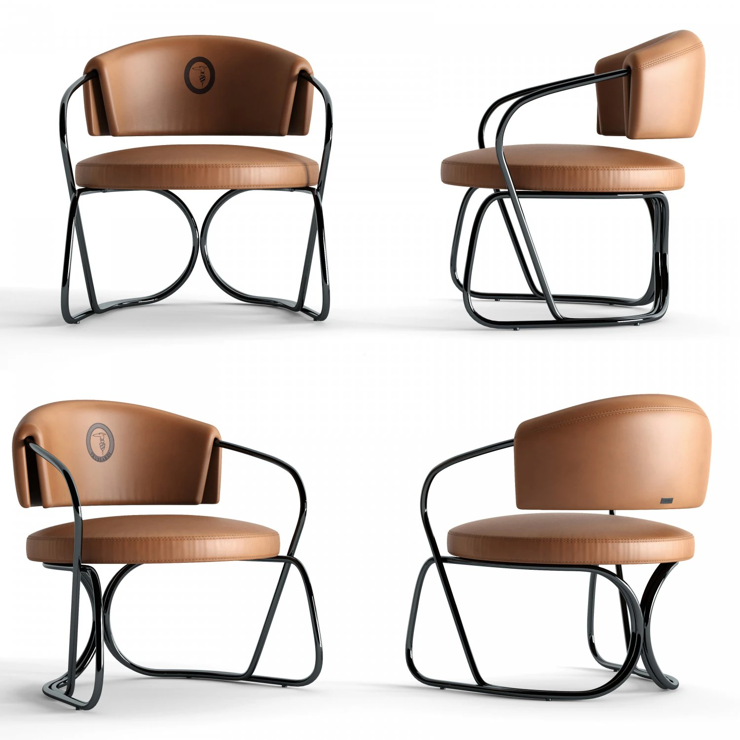 trusssardi casa around armchair 3D Model .c4d .max .obj .3ds .fbx .stl .blend