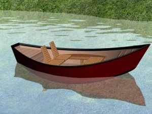 mała lub średnia łódź, niska poli Model 3D