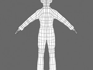 low poly girl 3D Model