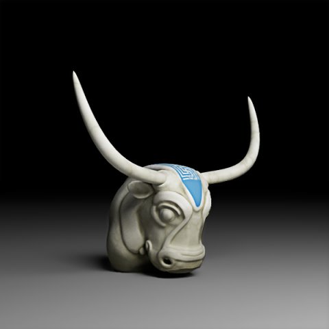 ancient bull statue 3D Model .c4d .max .obj .3ds .fbx .stl .blend 