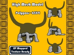 ancient bull statue 3D Model