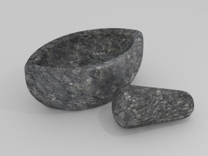 stone mortar khalbatta Modello 3D