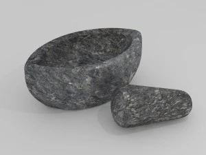 stone mortar khalbatta 3D Model