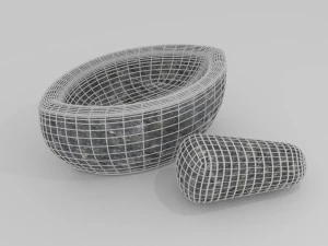 stone mortar khalbatta 3D Model