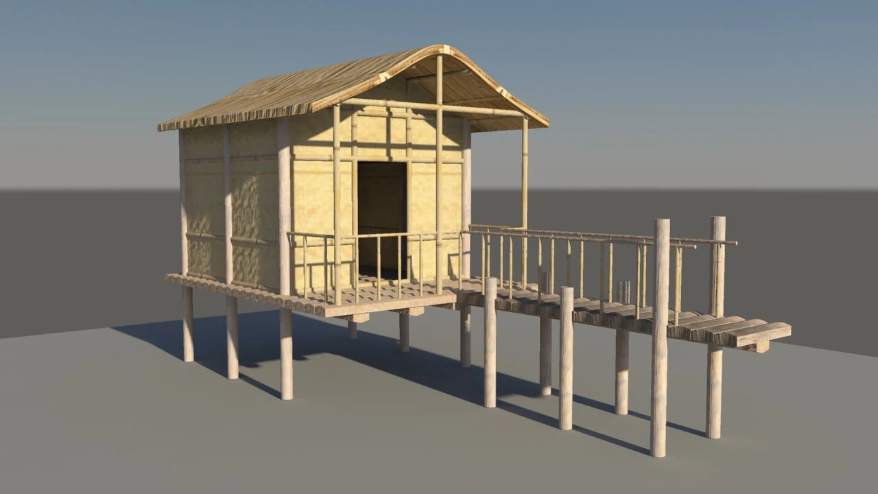 hut 3D Model .c4d .max .obj .3ds .fbx .stl .blend 