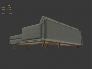 luna corner sofa Model 3D
