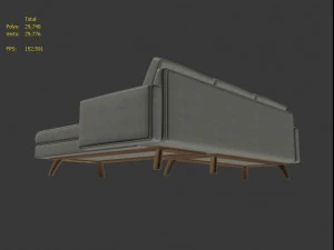 luna corner sofa 3D Model