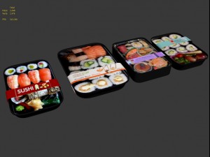 sushi takeaway Modelo 3D