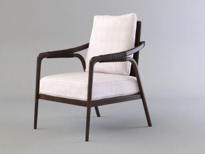 knot lounge chair by mcguire model 3D Model