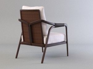knot lounge chair by mcguire model 3D Model