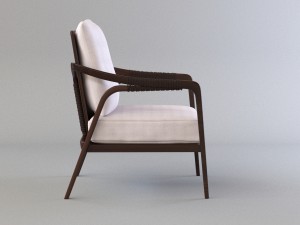 knot lounge chair by mcguire model 3D Model