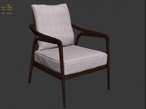 knot lounge chair by mcguire model 3D Model
