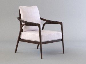 knot lounge chair by mcguire model 3D Model