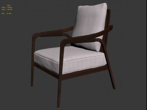 knot lounge chair by mcguire model 3D Model