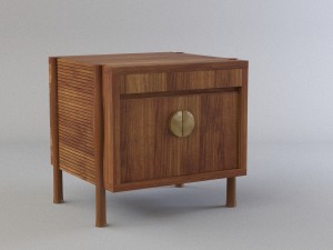 bill sofield case du cap table by mcguire furniture Model 3D