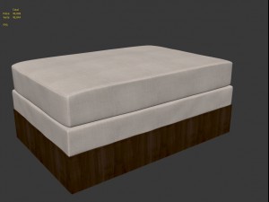 bill sofield solange sectional ottoman by mcguire 3D Model