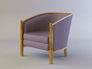 velveteen armchair Model 3D