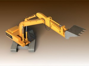 excavator animated rigged Modelo 3D