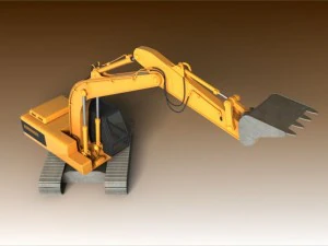 excavator animated rigged 3D Model