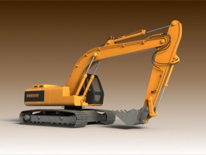 excavator animated rigged Modelo 3D