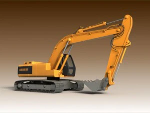 excavator animated rigged 3D Model