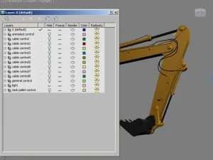 excavator animated rigged 3D Model