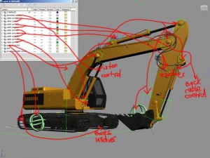 excavator animated rigged Modelo 3D