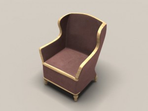 wing back armchair 3D Model