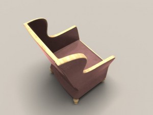 wing back armchair 3D Model