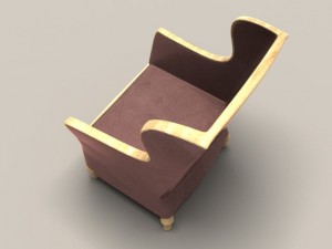 wing back armchair 3D Model