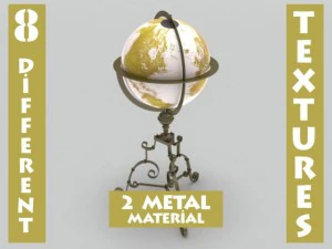 古董地球仪架 3D 模型