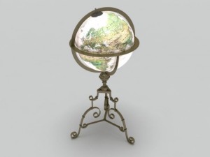 antique globe  stand Model 3D
