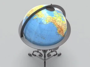 antique globe  stand 3D Model