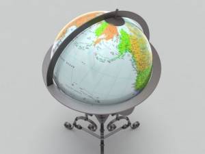 antique globe  stand Model 3D