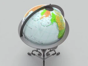 antique globe  stand 3D Model
