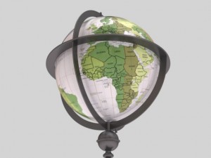 antique globe  stand Model 3D