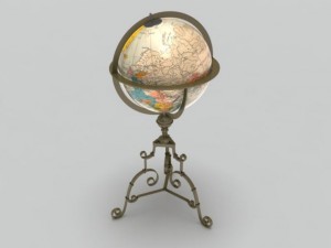 antique globe  stand Model 3D