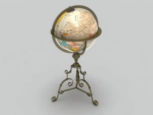 antique globe  stand 3D Model
