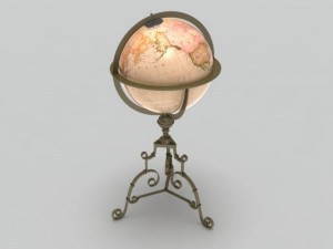 antique globe  stand Model 3D