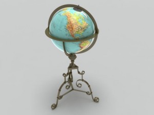 antique globe  stand Model 3D