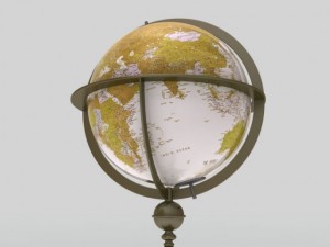 antique globe  stand Model 3D