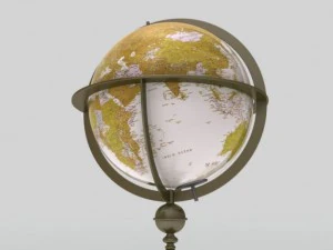 antique globe  stand 3D Model