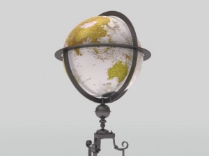 antique globe  stand Model 3D