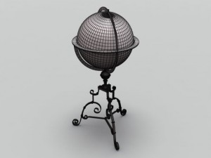 antique globe  stand Model 3D