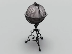 antique globe  stand 3D Model